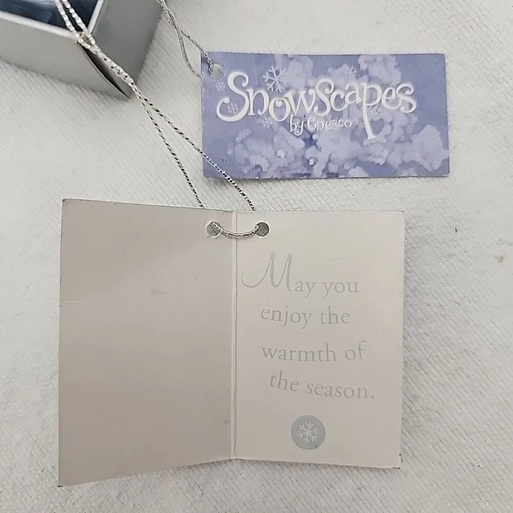 Ornament Enesco Clear Christmas Tree With Dangling Snowscapes Glass Set Of 3 NEW
